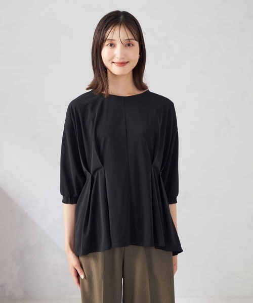 a.v.v（アーヴェヴェ）の「フロントタックチュニックトップス（Tシャツ/カットソー・レディース・ブラウン/ブラック/グレー系その他・38/36）」の9枚目の写真