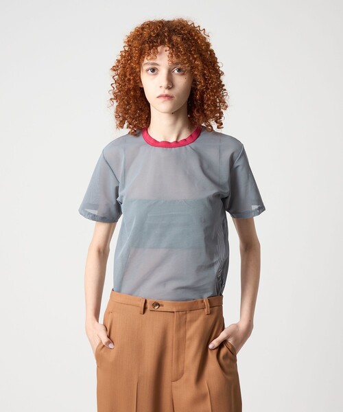 別注】＜OVERNEATH for 6＞NET RINGER TEE059/カットソー（Tシャツ