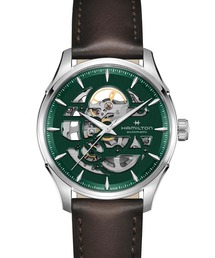HAMILTON（ハミルトン）の「HAMILTON [ハミルトン] 腕時計 Jazzmaster （ジャズマスター） Skeleton オート 自動巻き 40MM グリーン×ブラウン（アナログ腕時計・メンズ）」