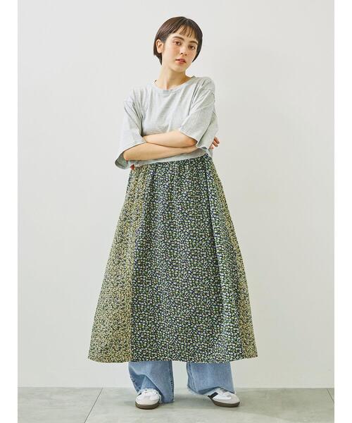 セール】パッチワーク花柄ドッキングワンピース（ワンピース