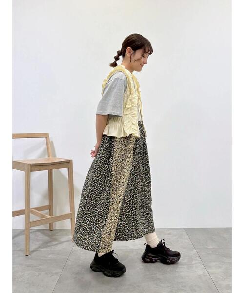 SM2(エスエムツー)の「パッチワーク花柄ドッキングワンピース(ワンピース・レディース・チャコールグレー/グレー/ベージュ・F)」の8枚目の写真