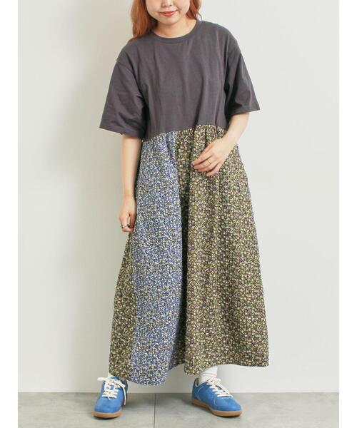 SM2(エスエムツー)の「パッチワーク花柄ドッキングワンピース(ワンピース・レディース・チャコールグレー/グレー/ベージュ・F)」の16枚目の写真