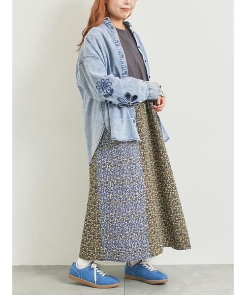 SM2(エスエムツー)の「パッチワーク花柄ドッキングワンピース(ワンピース・レディース・チャコールグレー/グレー/ベージュ・F)」の20枚目の写真