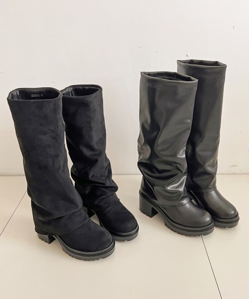 Shoes in Closet（シューズインクローゼット）の「《#防菌》厚底 ヒールアップ  消臭 ストレッチ カバー ロングブーツ 2668（ブーツ・レディース・ブラック系8/ブラック・M/S/LL/L）」の21枚目の写真