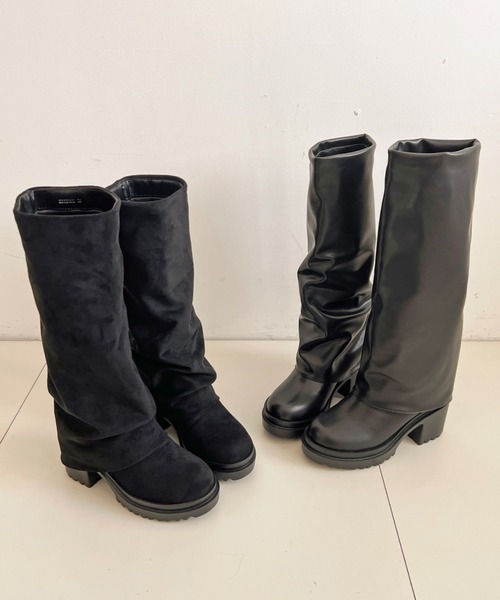 Shoes in Closet（シューズインクローゼット）の「《#防菌》厚底 ヒールアップ  消臭 ストレッチ カバー ロングブーツ 2668（ブーツ・レディース・ブラック系8/ブラック・M/S/LL/L）」の22枚目の写真