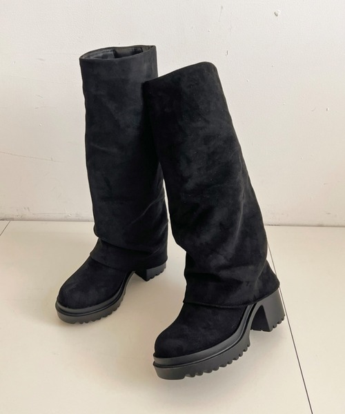 Shoes in Closet（シューズインクローゼット）の「《#防菌》厚底 ヒールアップ  消臭 ストレッチ カバー ロングブーツ 2668（ブーツ・レディース・ブラック系8/ブラック・M/S/LL/L）」の16枚目の写真