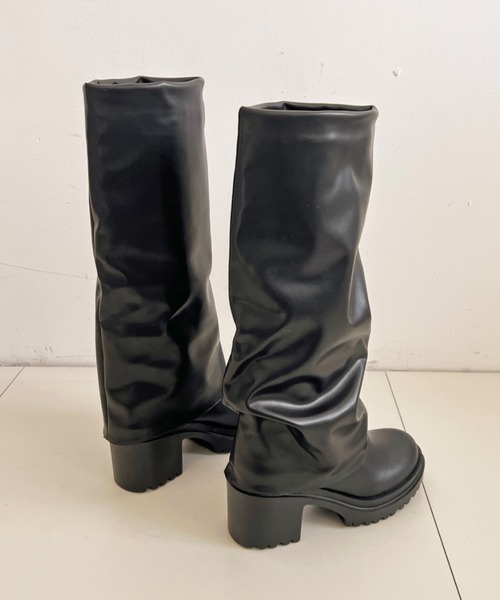Shoes in Closet（シューズインクローゼット）の「《#防菌》厚底 ヒールアップ  消臭 ストレッチ カバー ロングブーツ 2668（ブーツ・レディース・ブラック系8/ブラック・M/S/LL/L）」の9枚目の写真