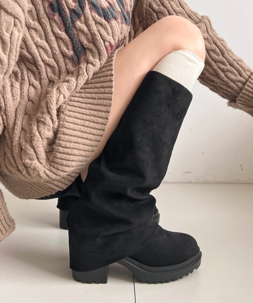 Shoes in Closet（シューズインクローゼット）の「《#防菌》厚底 ヒールアップ  消臭 ストレッチ カバー ロングブーツ 2668（ブーツ・レディース・ブラック系8/ブラック・M/S/LL/L）」の14枚目の写真