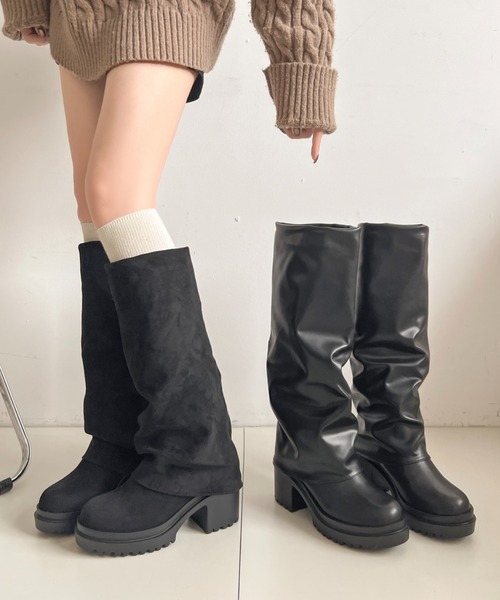 Shoes in Closet（シューズインクローゼット）の「《#防菌》厚底 ヒールアップ  消臭 ストレッチ カバー ロングブーツ 2668（ブーツ・レディース・ブラック系8/ブラック・M/S/LL/L）」の19枚目の写真