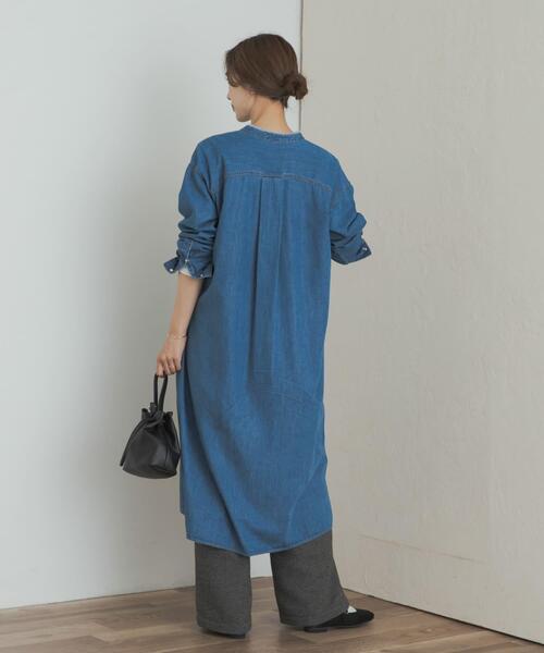セール】デニムバンドカラーワンピース（ワンピース）｜URBAN RESEARCH