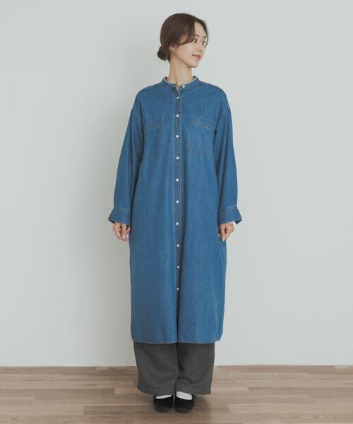 セール】デニムバンドカラーワンピース（ワンピース）｜URBAN RESEARCH