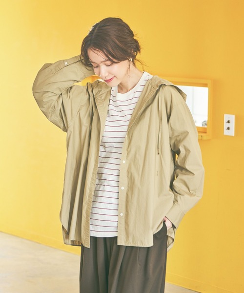 BRIEFING フード付きシャツ ベージュ days》フードシャツ（シャツ/ブラウス）｜studio CLIP（スタディオ