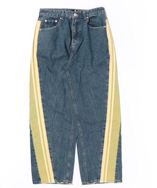SIS(エスアイエス)の「SIS/エスアイエス/Line Denim Pants(デニムパンツ・レディース・ブラック/ブルー・M/L)」の1枚目の写真