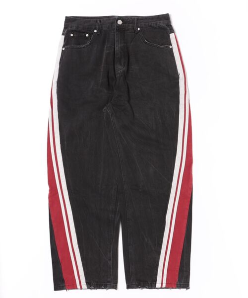 SIS(エスアイエス)の「SIS/エスアイエス/Line Denim Pants(デニムパンツ・レディース・ブラック/ブルー・M/L)」の2枚目の写真