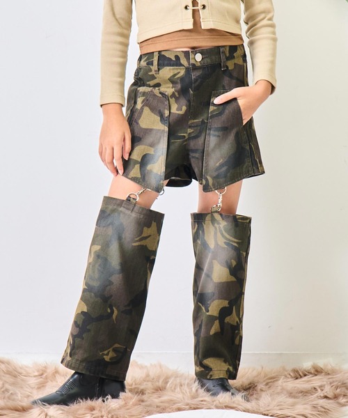 ANAP kids(アナップキッズ)の「サイハイ デザイン パンツ【ジュニアお揃い】(その他パンツ・キッズ・カーキ/ブルー/ブラック・120/130)」の1枚目の写真