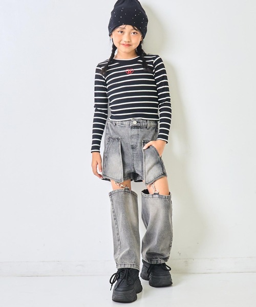 ANAP kids(アナップキッズ)の「サイハイ デザイン パンツ【ジュニアお揃い】(その他パンツ・キッズ・カーキ/ブルー/ブラック・120/130)」の7枚目の写真