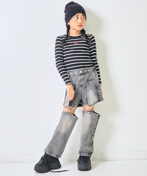 ANAP kids(アナップキッズ)の「サイハイ デザイン パンツ【ジュニアお揃い】(その他パンツ・キッズ・カーキ/ブルー/ブラック・120/130)」の9枚目の写真