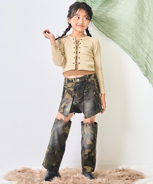 ANAP kids(アナップキッズ)の「サイハイ デザイン パンツ【ジュニアお揃い】(その他パンツ・キッズ・カーキ/ブルー/ブラック・120/130)」の14枚目の写真