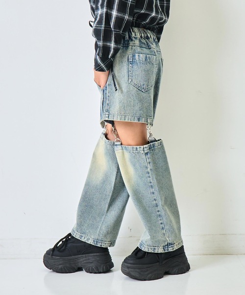 ANAP kids(アナップキッズ)の「サイハイ デザイン パンツ【ジュニアお揃い】(その他パンツ・キッズ・カーキ/ブルー/ブラック・120/130)」の17枚目の写真