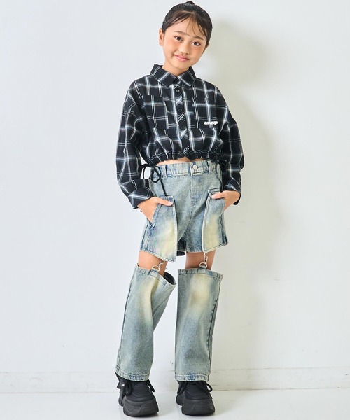ANAP kids(アナップキッズ)の「サイハイ デザイン パンツ【ジュニアお揃い】(その他パンツ・キッズ・カーキ/ブルー/ブラック・120/130)」の19枚目の写真