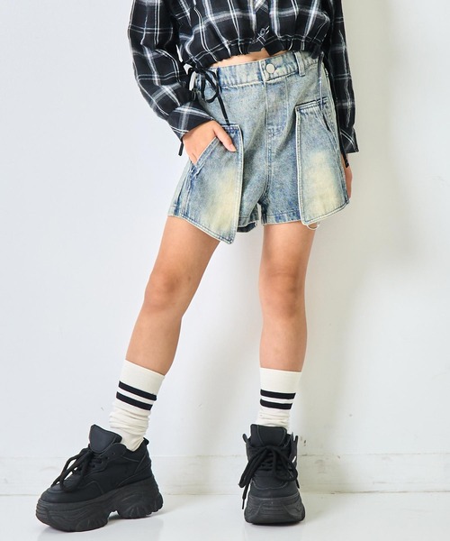 ANAP kids(アナップキッズ)の「サイハイ デザイン パンツ【ジュニアお揃い】(その他パンツ・キッズ・カーキ/ブルー/ブラック・120/130)」の21枚目の写真