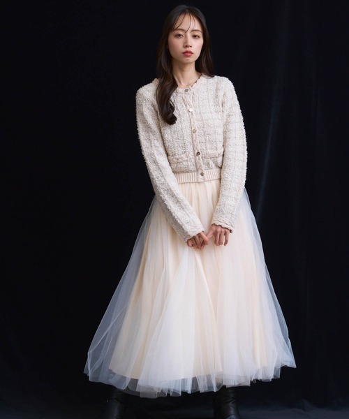 NOELA 【15周年】ツイードチュールドッキングワンピース セール】【15周年】ツイードチュールドッキングワンピース（ワンピース