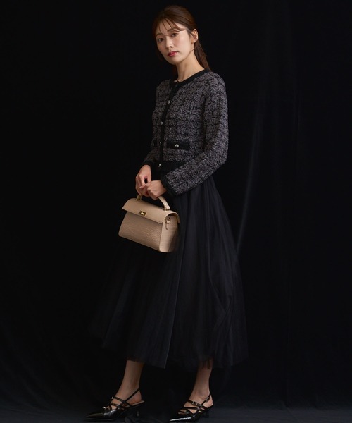 セール】【15周年】ツイードチュールドッキングワンピース（ワンピース