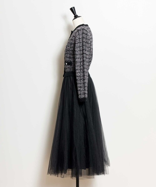 セール】【15周年】ツイードチュールドッキングワンピース（ワンピース
