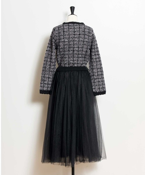15周年】ツイードチュールドッキングワンピース（ワンピース）｜NOELA