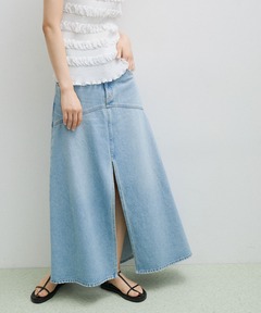 セール】【サステナブル】ローライズセミフレアデニムスカート