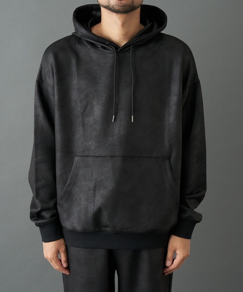 COLONY 2139（コロニートゥーワンスリーナイン）の「フェイクレザーコーティングフーディー（ベスト・メンズ・ブラック・MEDIUM/LARGE）」の5枚目の写真