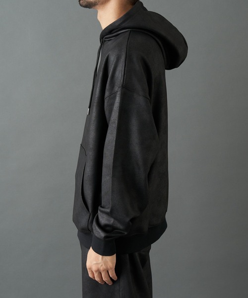 COLONY 2139（コロニートゥーワンスリーナイン）の「フェイクレザーコーティングフーディー（ベスト・メンズ・ブラック・MEDIUM/LARGE）」の2枚目の写真
