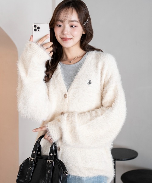 セール】∴WEGO/【25年秋冬新作】U.S. POLO ASSN.別注シャギーニット