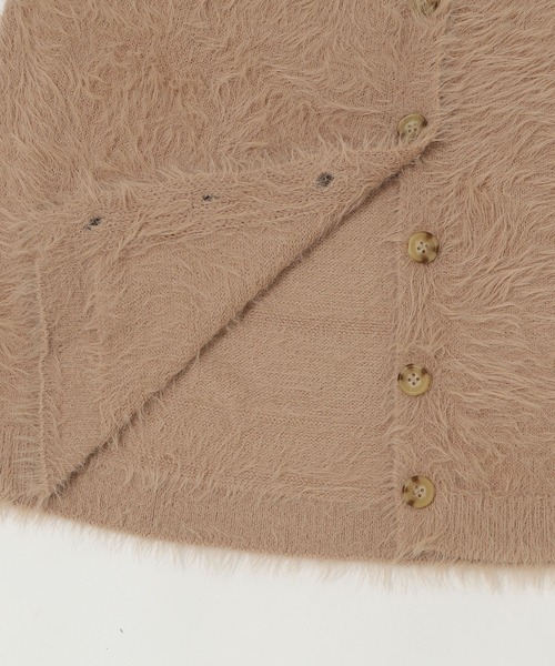 U.S. POLO ASSN.(ユーエスポロアッスン)の「∴WEGO/【25年秋冬新作】U.S. POLO ASSN.別注シャギーニットカーディガン(カーディガン/ボレロ・レディース・アイボリー/ブルー/ベージュ/ブルー系その他/チャコール/ブラウン/ライトピンク・MEDIUM/LARGE)」の11枚目の写真