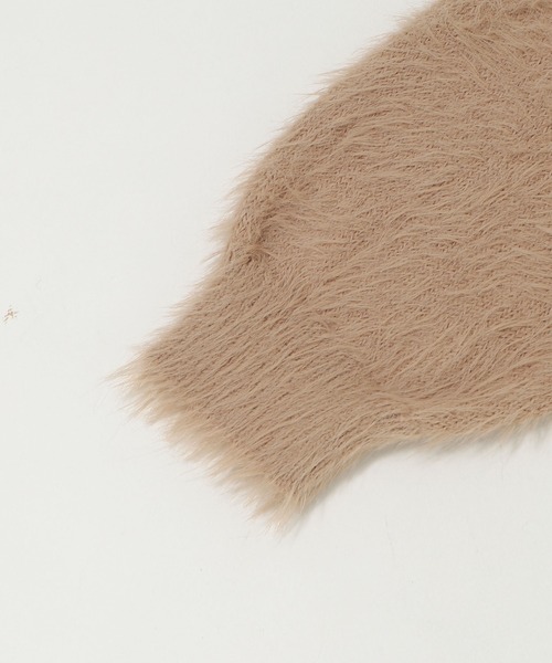 U.S. POLO ASSN.(ユーエスポロアッスン)の「∴WEGO/【25年秋冬新作】U.S. POLO ASSN.別注シャギーニットカーディガン(カーディガン/ボレロ・レディース・アイボリー/ブルー/ベージュ/ブルー系その他/チャコール/ブラウン/ライトピンク・MEDIUM/LARGE)」の8枚目の写真