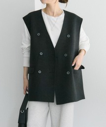 PUAL CE CIN | ハンドメイド風ウール混ジレベスト(その他アウター)