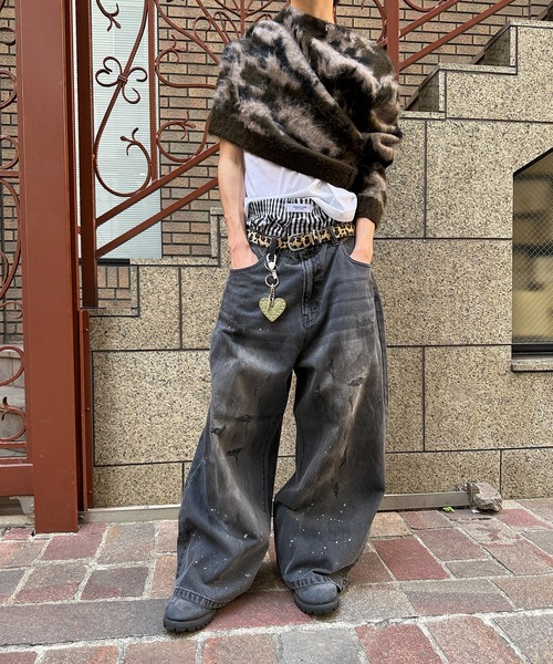 DIRTY DAMAGE BAGGY DENIM PANTS／ヴィンテージライクダメージバギー