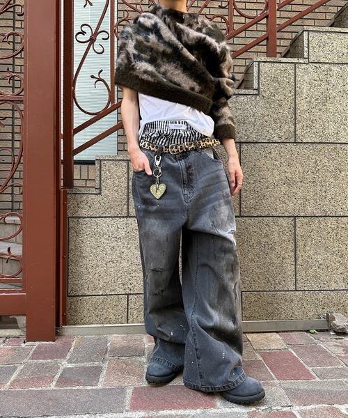 kutir(クティール)の「DIRTY DAMAGE BAGGY DENIM PANTS/ヴィンテージライクダメージバギーデニムパンツ(デニムパンツ・メンズ・ライトインディゴブルー/インディゴブルー/ブラック・SMALL/LARGE/MEDIUM)」の6枚目の写真