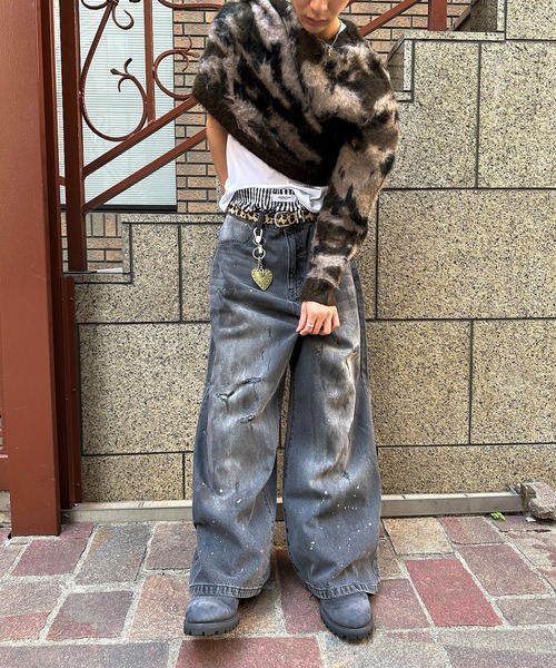 kutir(クティール)の「DIRTY DAMAGE BAGGY DENIM PANTS/ヴィンテージライクダメージバギーデニムパンツ(デニムパンツ・メンズ・ライトインディゴブルー/インディゴブルー/ブラック・SMALL/LARGE/MEDIUM)」の8枚目の写真