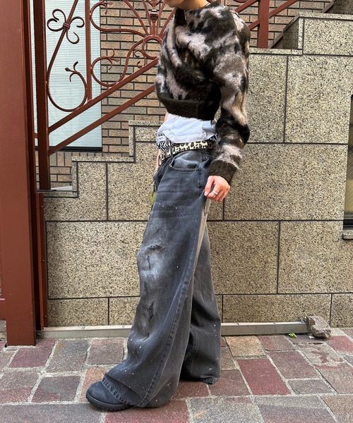 kutir(クティール)の「DIRTY DAMAGE BAGGY DENIM PANTS/ヴィンテージライクダメージバギーデニムパンツ(デニムパンツ・メンズ・ライトインディゴブルー/インディゴブルー/ブラック・SMALL/LARGE/MEDIUM)」の9枚目の写真