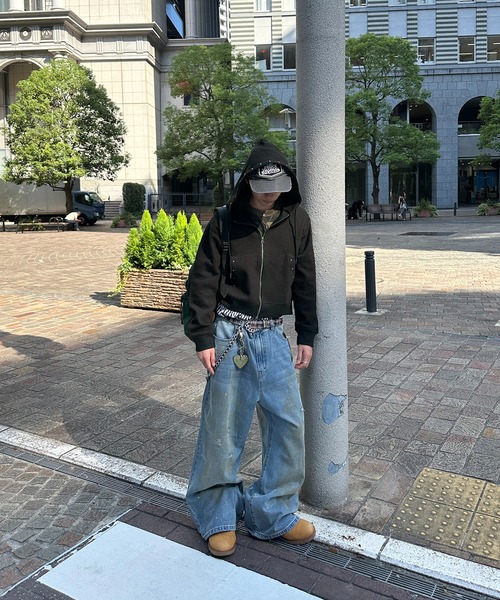 DIRTY DAMAGE BAGGY DENIM PANTS／ヴィンテージライクダメージバギー