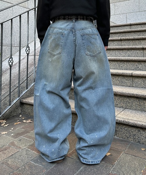 kutir(クティール)の「DIRTY DAMAGE BAGGY DENIM PANTS/ヴィンテージライクダメージバギーデニムパンツ(デニムパンツ・メンズ・ライトインディゴブルー/インディゴブルー/ブラック・SMALL/LARGE/MEDIUM)」の20枚目の写真
