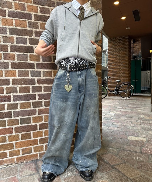 kutir(クティール)の「DIRTY DAMAGE BAGGY DENIM PANTS/ヴィンテージライクダメージバギーデニムパンツ(デニムパンツ・メンズ・ライトインディゴブルー/インディゴブルー/ブラック・SMALL/LARGE/MEDIUM)」の14枚目の写真