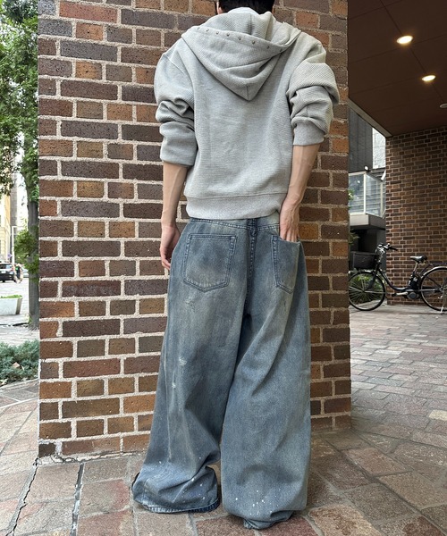 kutir(クティール)の「DIRTY DAMAGE BAGGY DENIM PANTS/ヴィンテージライクダメージバギーデニムパンツ(デニムパンツ・メンズ・ライトインディゴブルー/インディゴブルー/ブラック・SMALL/LARGE/MEDIUM)」の15枚目の写真