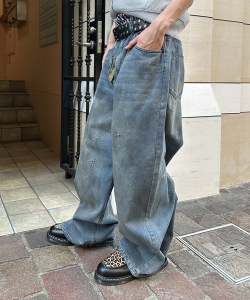 kutir(クティール)の「DIRTY DAMAGE BAGGY DENIM PANTS/ヴィンテージライクダメージバギーデニムパンツ(デニムパンツ・メンズ・ライトインディゴブルー/インディゴブルー/ブラック・SMALL/LARGE/MEDIUM)」の12枚目の写真