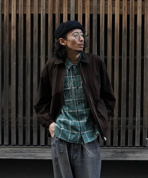 no. ブルゾン 22FW ブラック/モカ YOKO SAKAMOTO OVERSIZED ZIP BLOUSON - BLACK - PURAS