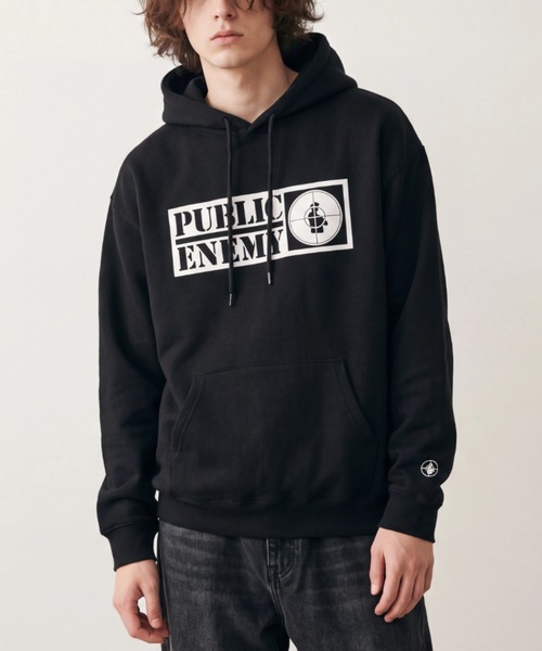 ROCK‑OFF PUBLIC ENEMY CROSSHAIRS LOGO HOODIE — худи с логотипом Public Enemy (AW)