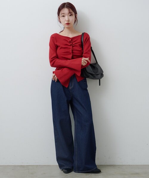 Kastane(カスタネ)の「【500mlペットボトル収納可】フラップミドルBAG(ショルダーバッグ・レディース・ブラック/アイボリー/ブラウン・FREE)」の8枚目の写真