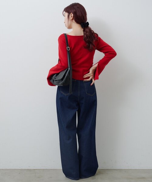 Kastane(カスタネ)の「【500mlペットボトル収納可】フラップミドルBAG(ショルダーバッグ・レディース・ブラック/アイボリー/ブラウン・FREE)」の9枚目の写真