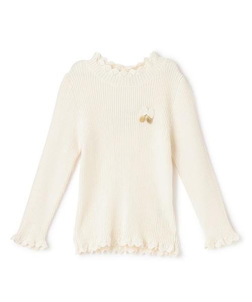 KP（ケーピー）の「リブタートル（ニット/セーター・キッズ・オフホワイト/ネイビー/ピンク・90cm/100cm/110cm/120cm/130cm/140cm/150cm/160cm）」の2枚目の写真